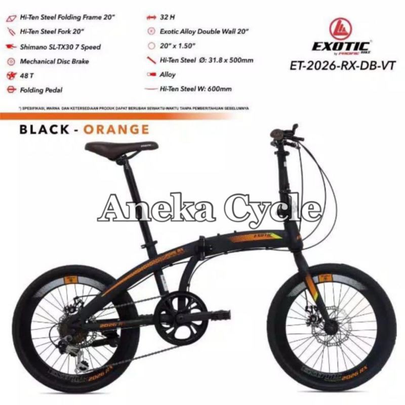Sepeda Lipat Exotic 20 Inch 2026 RX DB VT Shimano 7 Speed by Pacific