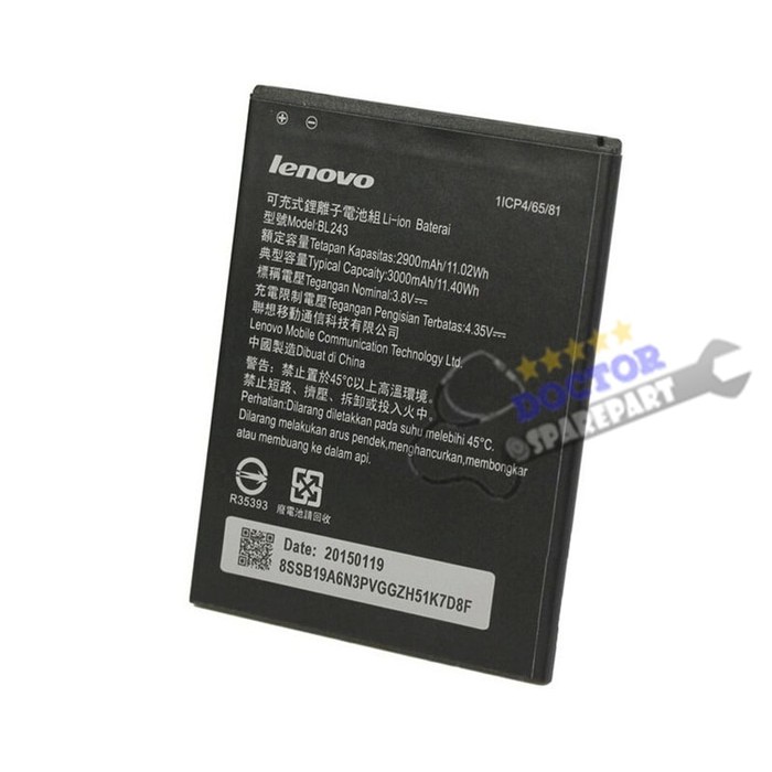 Batre Baterai Battery Lenovo A7000 / BL243 Original