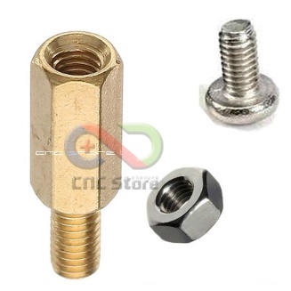 SPACER PCB METAL SPACER LOGAM SPACER COPPER 10MM X 3MM HEXAGONAL PLUS NUT