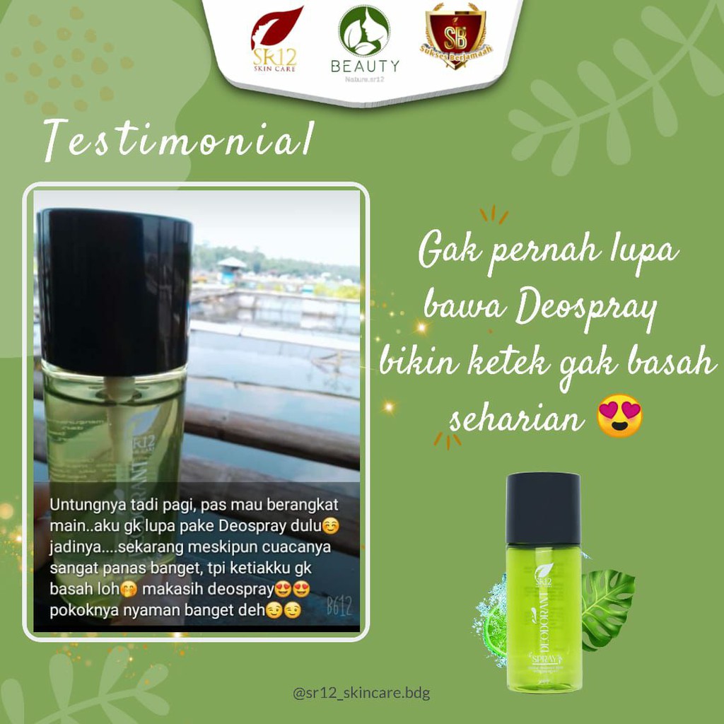 DEODORANT SPRAY SR12 / DEODORANT PREMIUM SR12 / DEO SPRAY SR12 / DEODORANT SR12 / DEODORAN SR12 / DEOSPRAY SR12 / DEO SR12 / DEODORAN HERBAL ALAMI / ATASI BAU BADAN DAN BAU KETIAK / AIR TAWAS HERBAL ORIGINAL