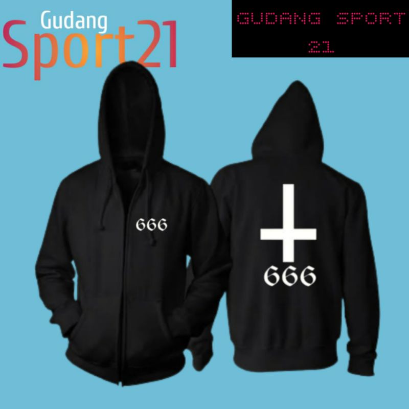 jaket ziper resleting satanic 666 jaket satanic