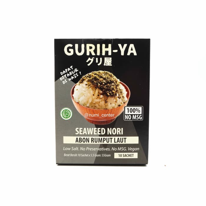 

KUR-382 Gurihya Seaweed Seasoning Original BOX 10 sachet | Bumbu Rumput Laut