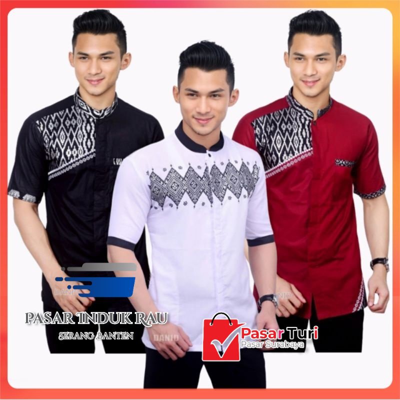 [ANS BATIK] BAJU KOKO BORDIR PRIA LENGAN PENDEK TERLARIS WRT576