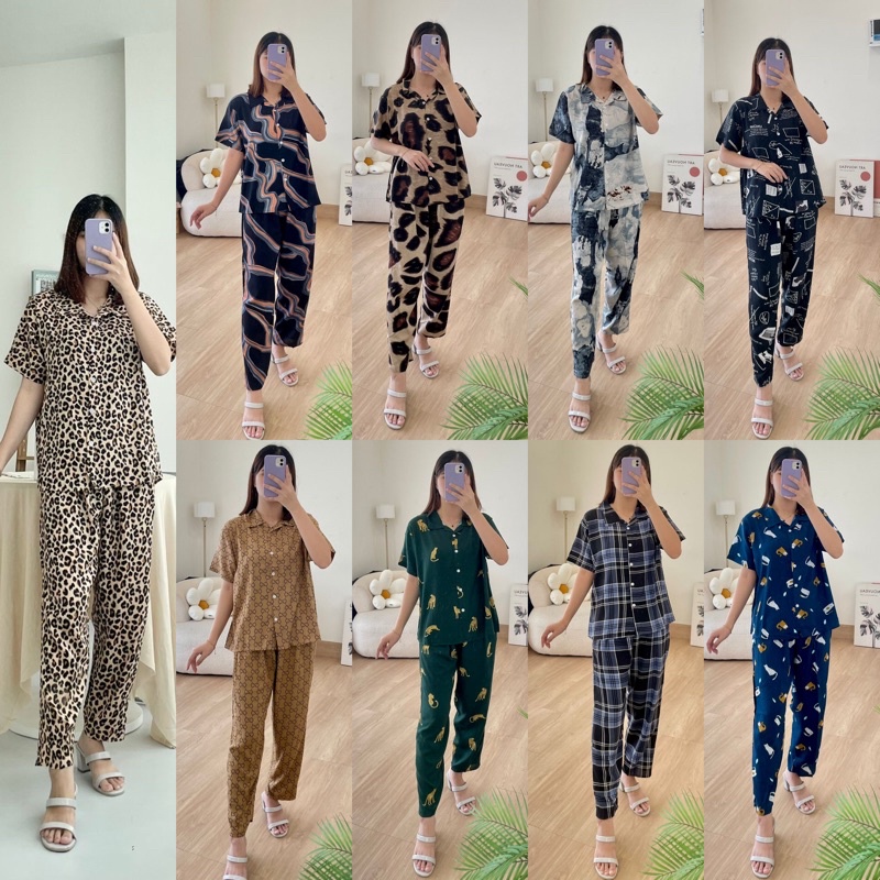 Piyama Rayon Set / Set Piyama Rayon Panjang / Piyama Panjang Rayon / Stelan Rayon / Rayon Set