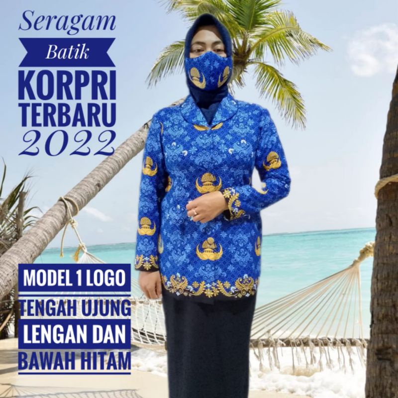 Baju Batik KORPRI Terbaru Katun Sekar Begawan Wanita dan Pria Model 1