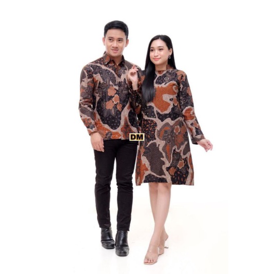 Couple Batik Tunik Modern Seragam Kerja Kantor Lengan panjang Terbaru