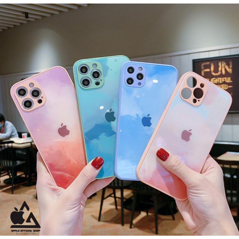 Premium Glass Case Asbtrak OPPO Reno 4 Reno 4F Reno 5F Tempered Ink Painted SOFTCASE HARDCASE