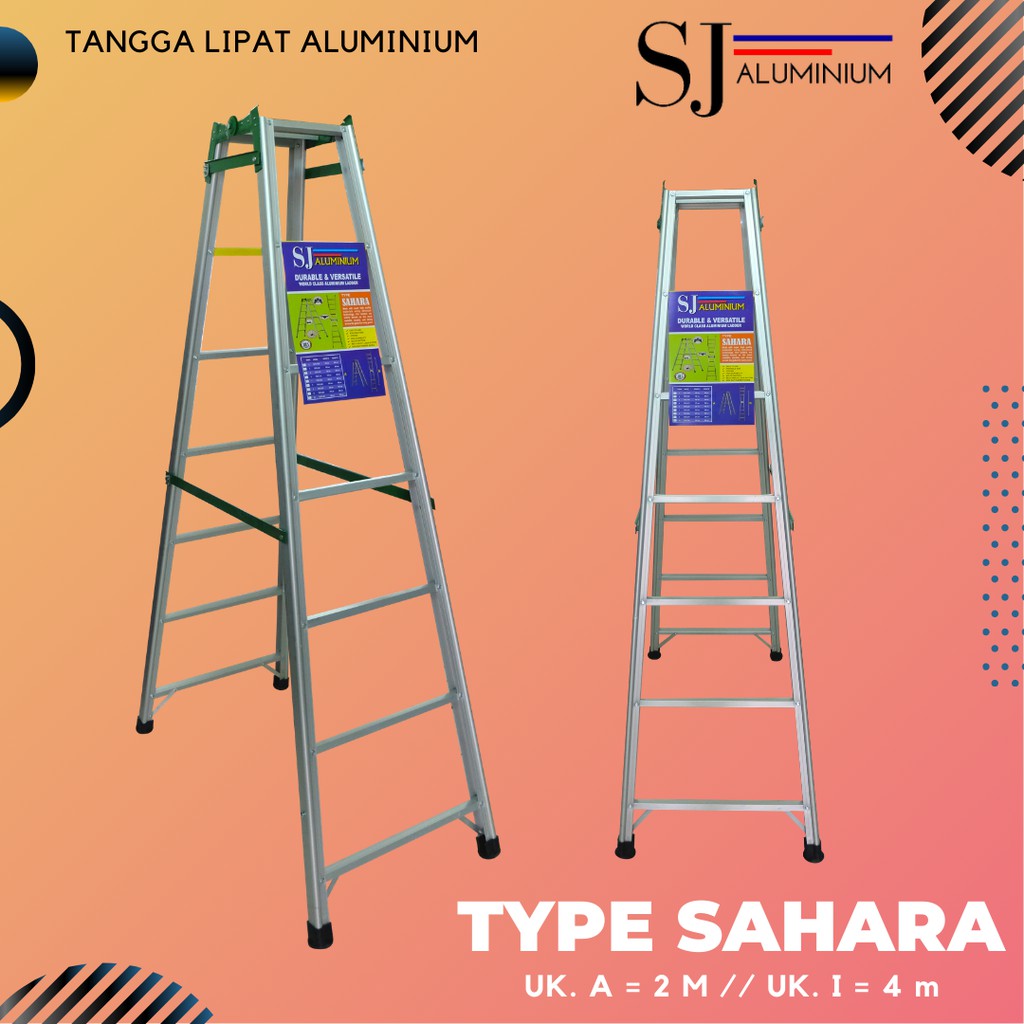Tangga Lipat Aluminium Ladder Sahara - Ukuran 2 Meter / 2 M / 200 CM