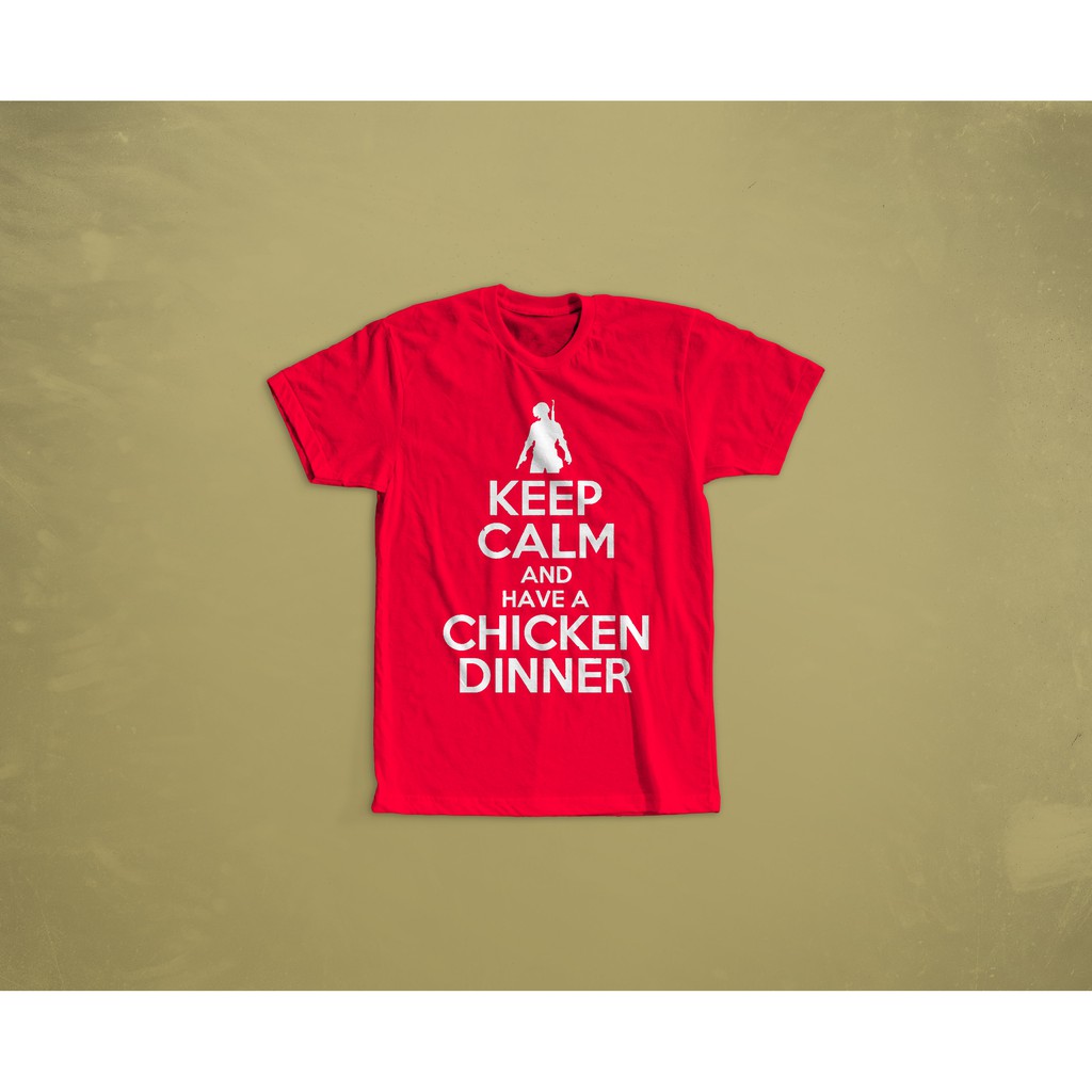 KAOS BAJU TSHIRT COMBED 30S PUBG  KEEP CALM CHICKEN DINNER