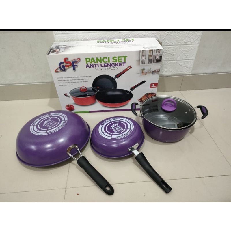 Panci Set Teflon GSF anti lengket Murah berkualitas
