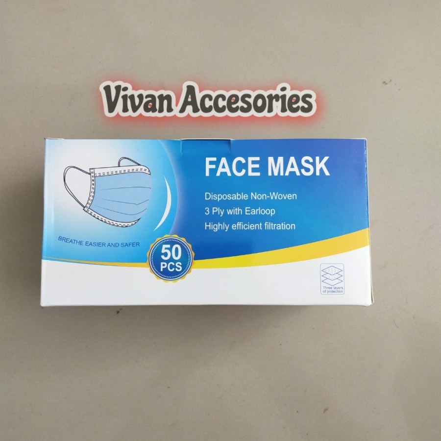 Disposable Face Mask 3Ply Isi 50Pcs
