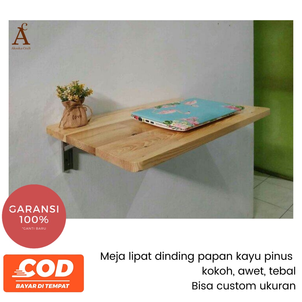 Meja dinding lipat Meja belajar Meja minimalis Meja lipat papan kayu