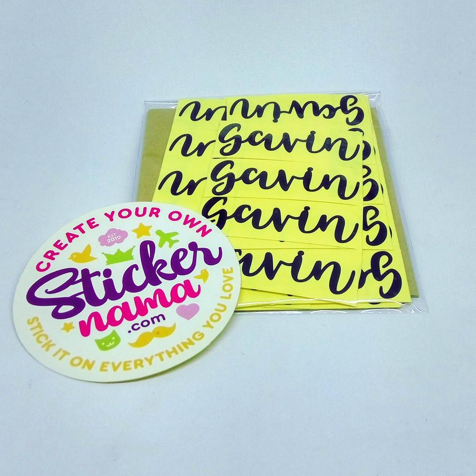 

ド Stiker Nama Waterproof, Sticker Nama Cutting bukan Printing, Label Nama Polos Lebar 2cm ➔