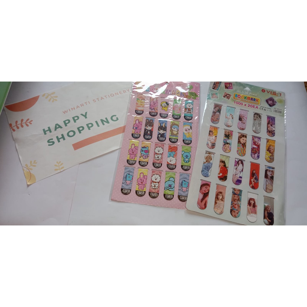 

[ 1 SET ISI 20 ] POS IT MAGNET / PEMBATAS BUKU MAGNET / BLACKPINK / BT21