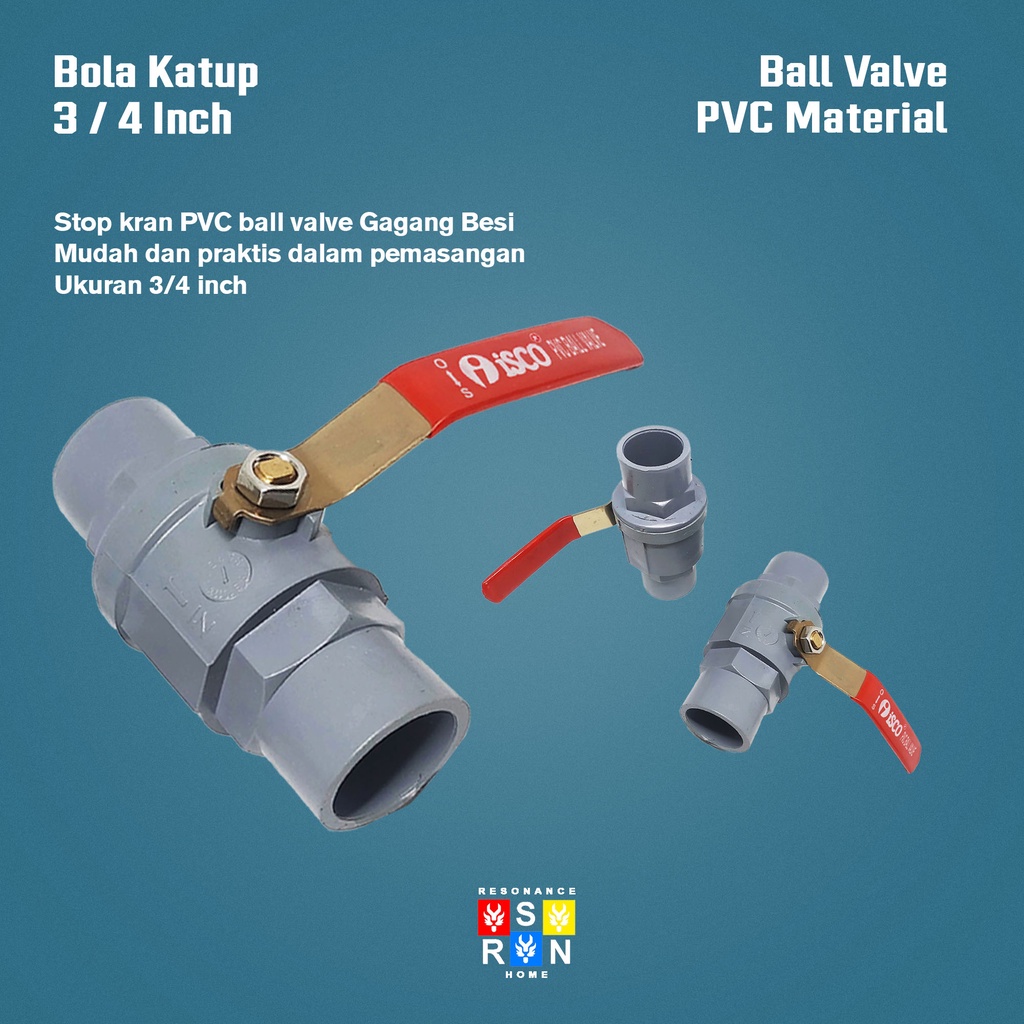 Ball Valve 3/4 Inch Gagang Besi / Bola Katup Resonance Home