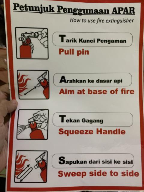 Stiker Vinyl Himbauan Cara Penggunaan Apar Keselamatan Kerja Safety