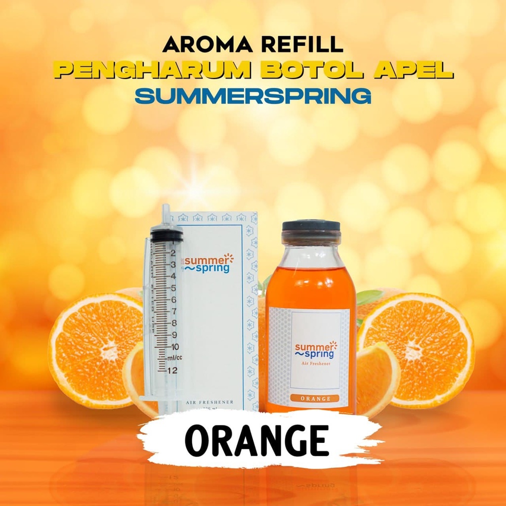 Parfum Mobil Pengharum Ruangan Pewangi Kamar Tidur Harum Summer Spring | Refill Apel | Aroma Orange