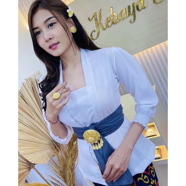 (Kebaya Saja) Kebaya bali moscref bet lengan kerut 7/8