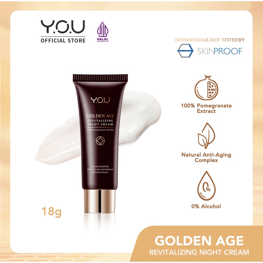 YOU Golden Age Revitalizing Night Cream 18gr 30g [Overnight Skin Reviving Complex]