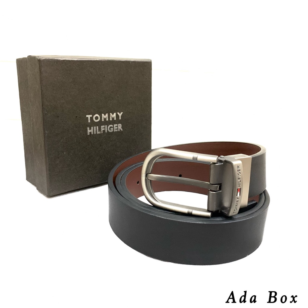 Belt pria Riversible Tommy hilfiger ikat pinggang kulit mesh looper