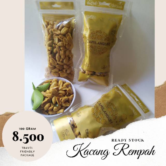

Camilan Enak Kacang Rempah pedas gurih 100 gram travel friendly