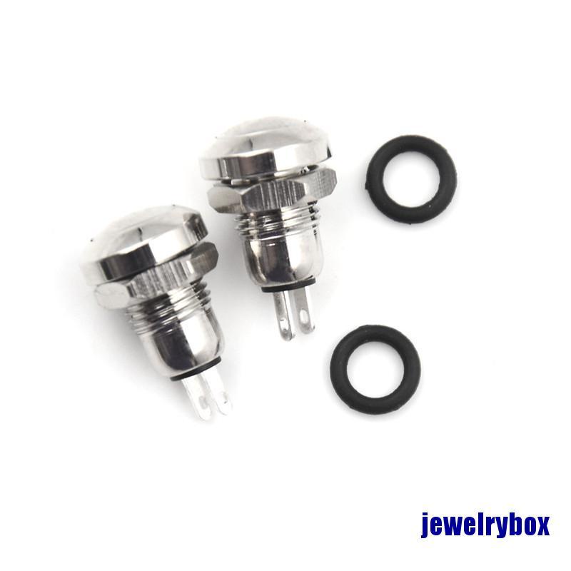 (Jewelrybox) 2pcs Saklar Tombol Tekan Momentary Mini 2 Pin 8mm Anti Air Bahan Metal