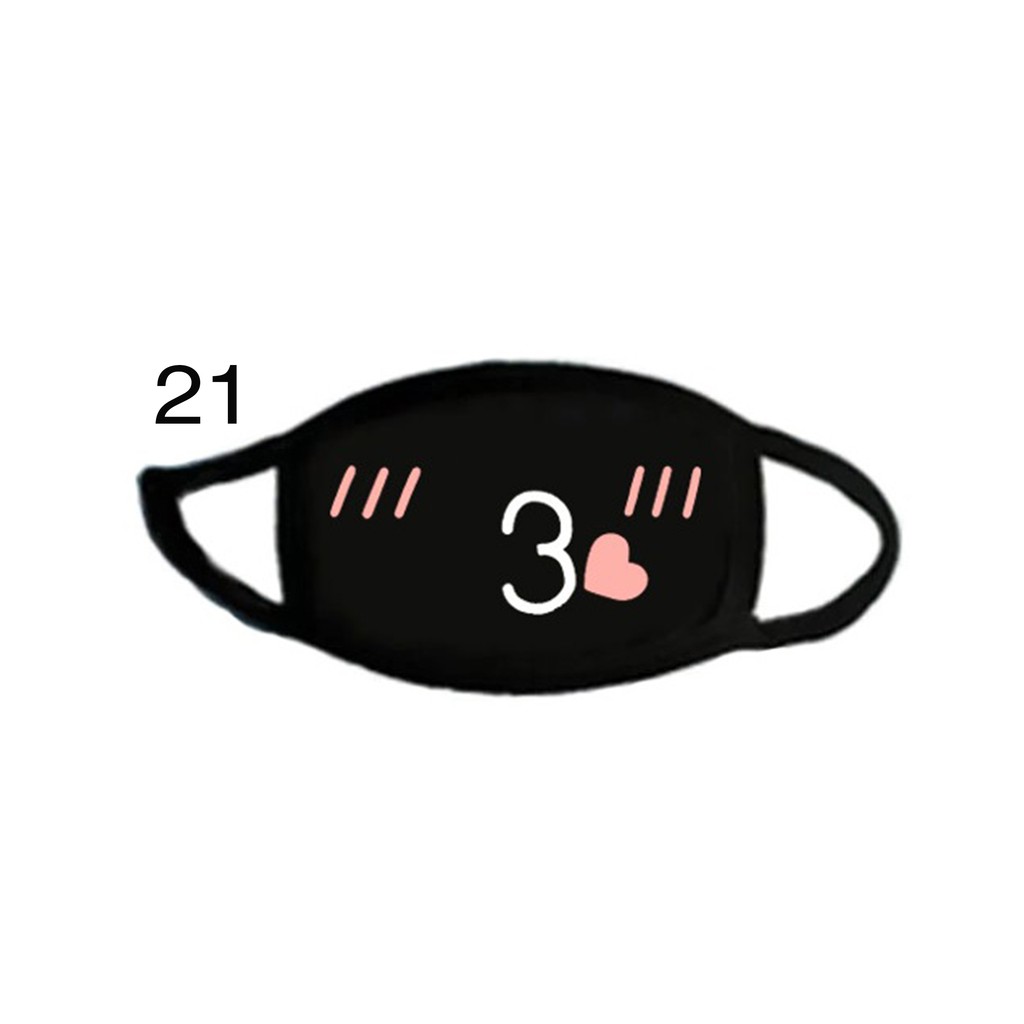 MEB masker emoticon emoji black dust mask motor anti debu kain hitam