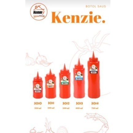 Hommy Botol Saos Saus Kecap Sambal Kenzie Sauce Bottle (SATUAN) - 300ml