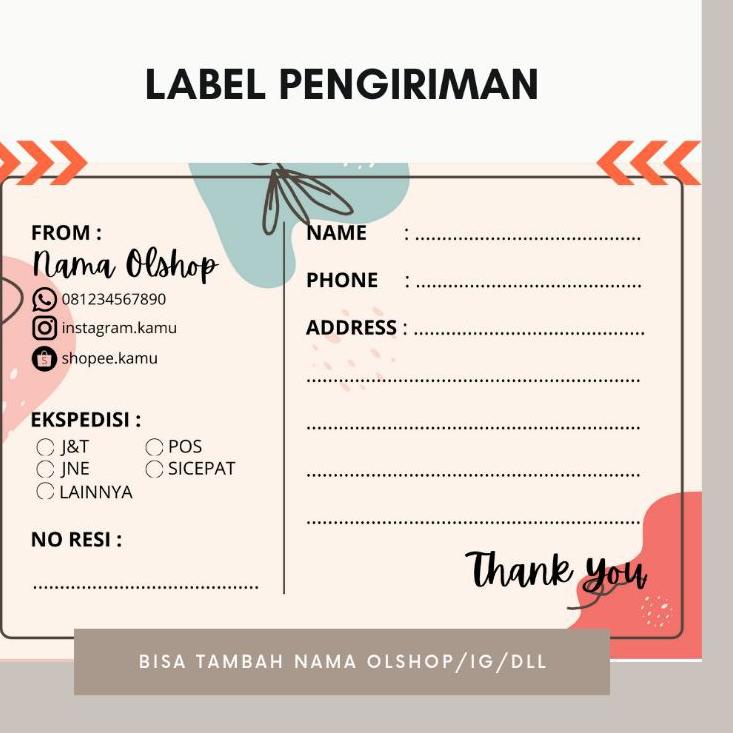 

READY!! (40pcs) Label Pengiriman Olshop | Stiker Alamat