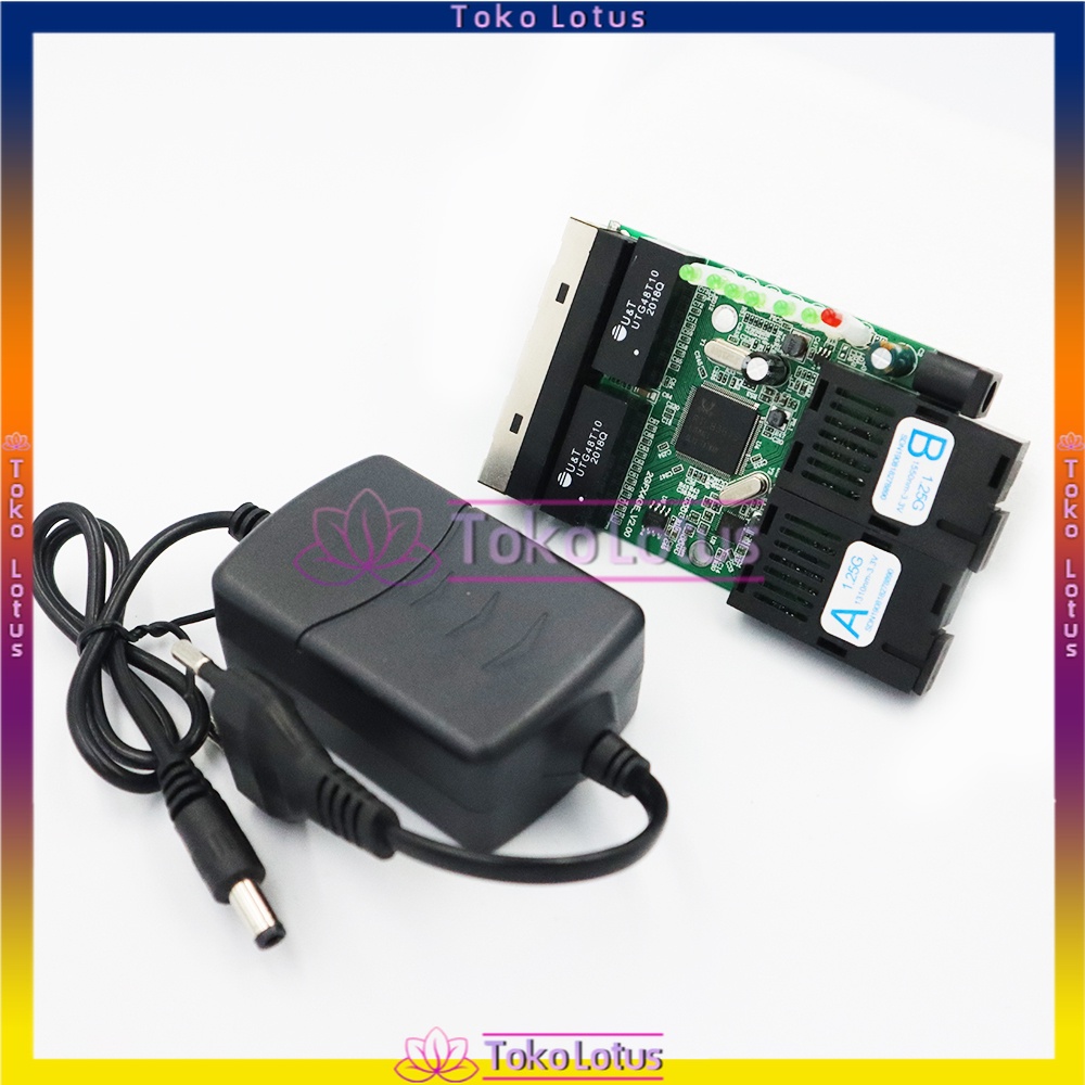 Fiber Optical Media Converter 2SC 4 RJ45 2F4E Ethernet PCBA board 10/100/1000M switch 4 RJ45 UTP 2 SC Gigabit [Bisa Bayar Ditempat]