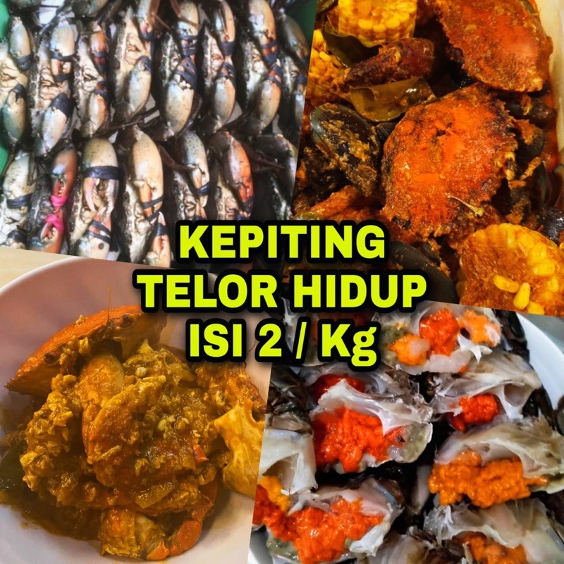 KEPITING TELOR BAKAU HIDUP ISI 2 ekor/ KG 500gram up