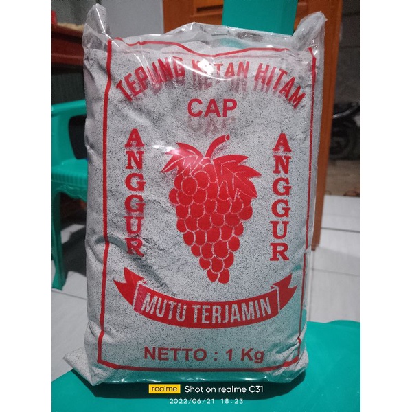 

tepung ketan hitam cap anggur 100% asli ketan premium hrg 1kg