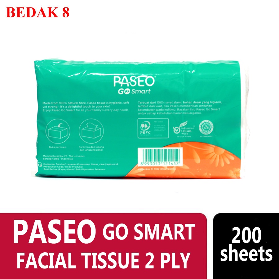 Facial Tissue Paseo Go Smart 200 Sheets