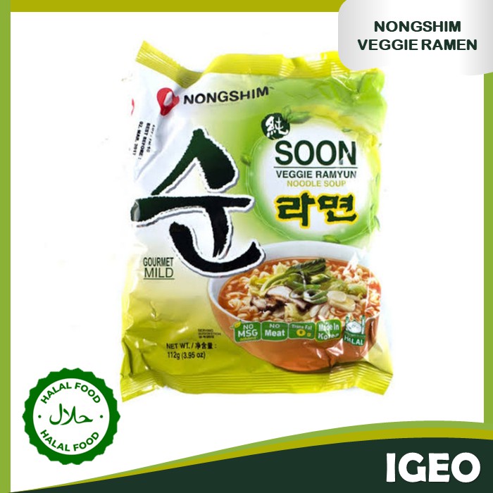 

Nongshim Soon Veggie Ramyun Ramen Noodle Soup Halal Made In Korea Lezat