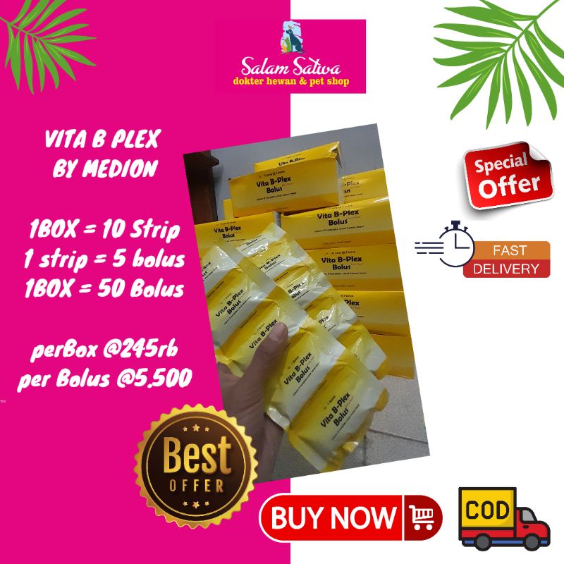 VITAMIN B KOMPLEK BOLUS TERNAK PENINGKATAN IMUNITAS CEGAH PMK