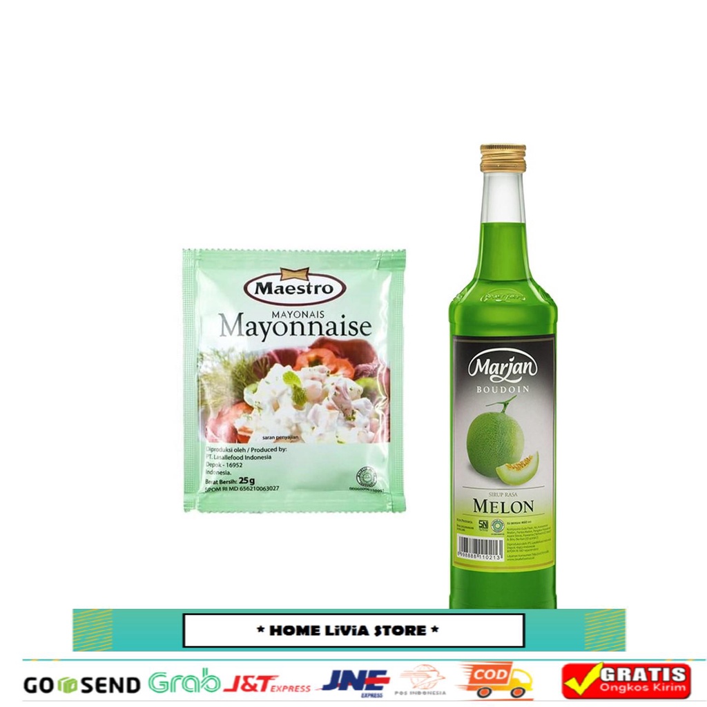 

Maestro Mayonnaise Sachet 25 gr + Marjan Boudoin Syrup Melon 460ml