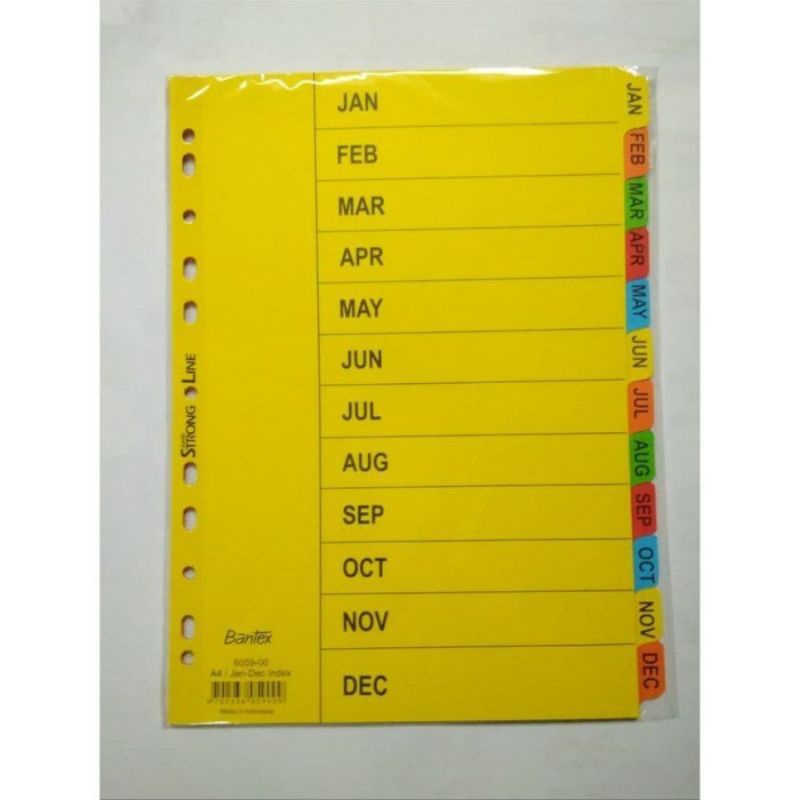 Divider Bantex bulan - Pembatas File bulan - Pembatas Ordner - Divider Bantex 6059