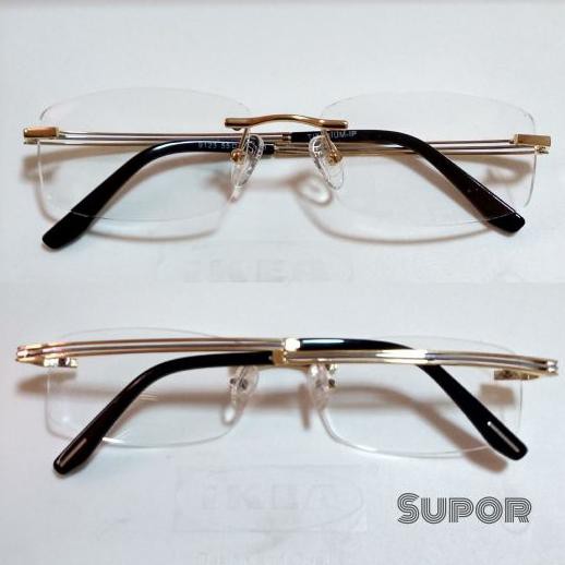 Frame Kacamata Frameless Fl6 Kaca Mata Minus Plus Pria Wanita Rimles Sup-319