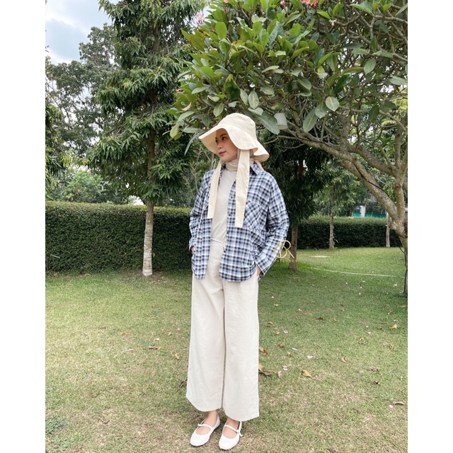 ANNA SHIRT / KEMEJA TARTAN WANITA-AZURE
