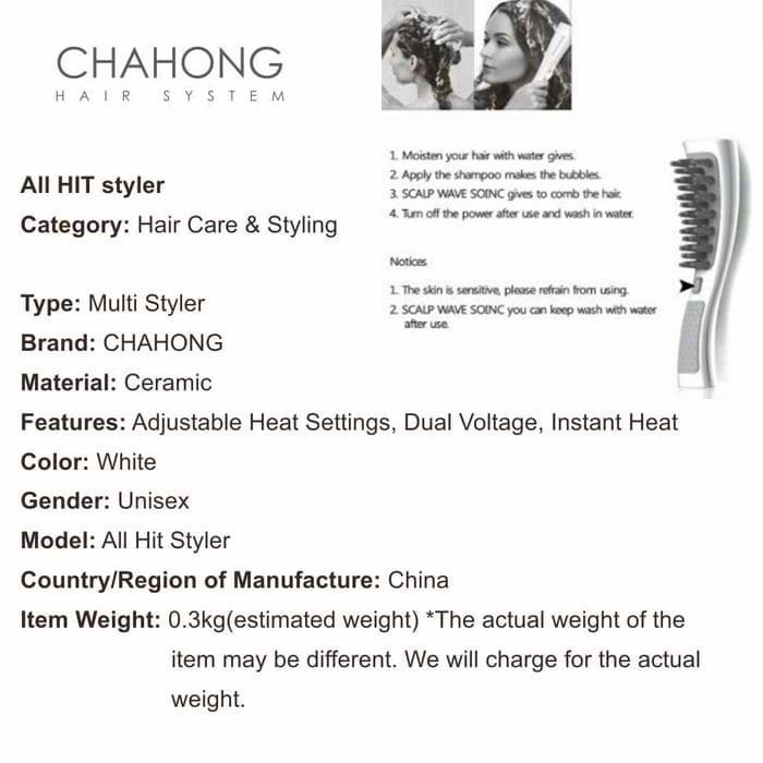 MURAH Chahong Scalp Wave Sonic Massage Kulit Kepala Sisir Elektrik Portable Alat Pijat Kulit Kepala Anti Ketombe