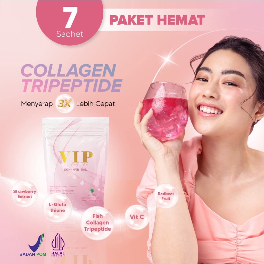 Minuman Kolagen Terbaik / Collagen Drink BPOM Halal / VIP Collagen Drink Premium / Collagen Drink Pe