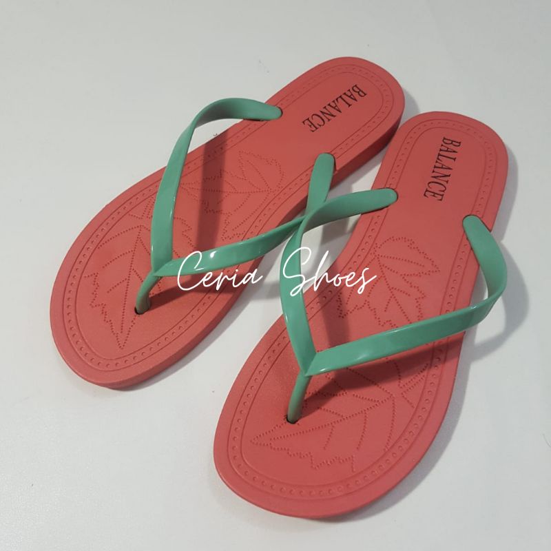 Sandal Jepit Wanita BALANCE Karet Motif Tropical Sendal Harian Import Jelly Elastis TROPICA