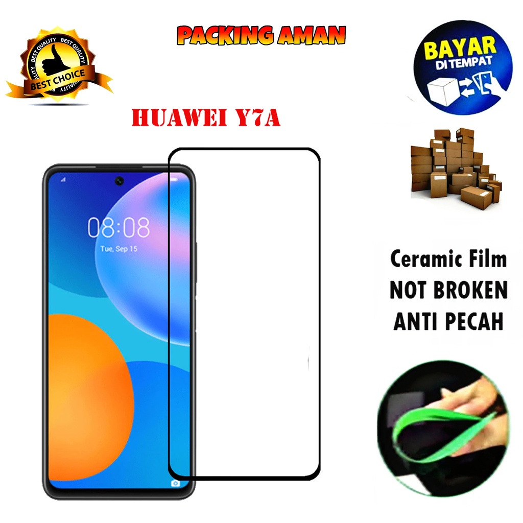 Tempered Glass Huawei Y7A 2020 FULL COVER FULL SCREEN Ceramic Film Anti Gores