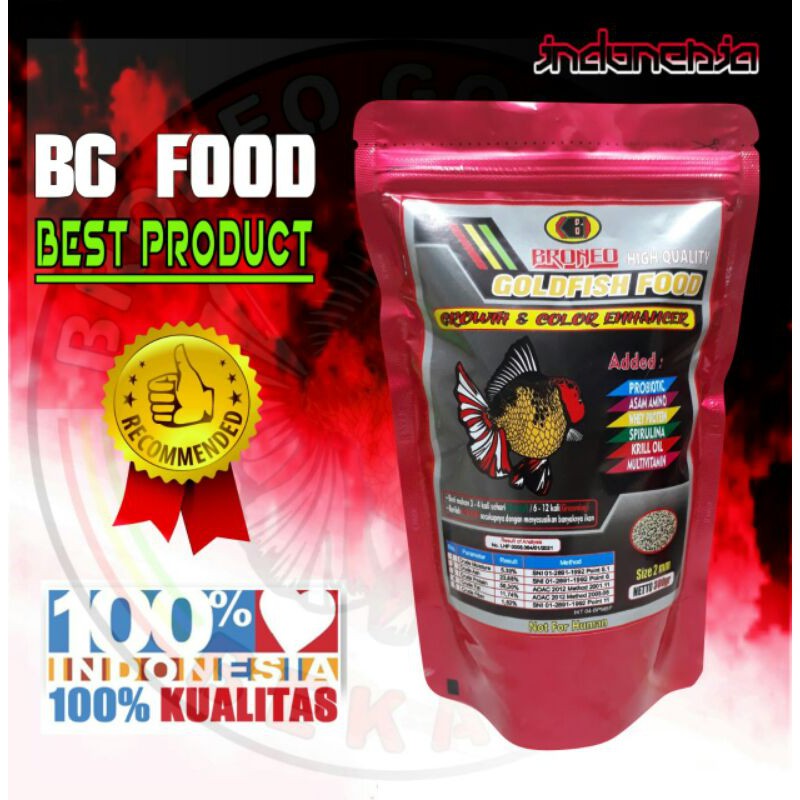 

PELET BG FOOD UNTUK IKAN MAS KOKI (100 gr)