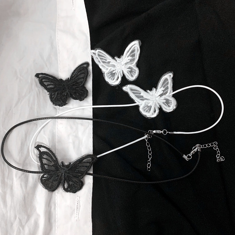 Super fairy In lace butterfly kalung sederhana kalung retro temperamen pacar yang sama baju all-matc