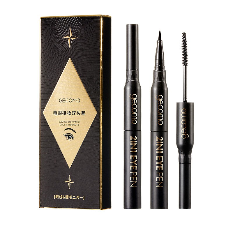 Murah &amp; Terpopuler Gecomo 2in1 eye pen Eyeliner +  Mascara Waterproof