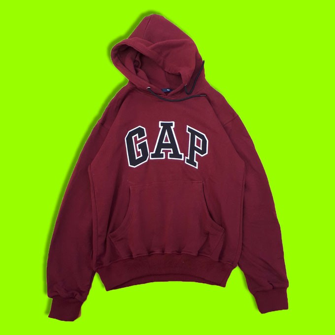 JAKET SWEATER HOODIE GAP ARCH LOGO MAROON PERFECT HIGH MIRROR QUALITY