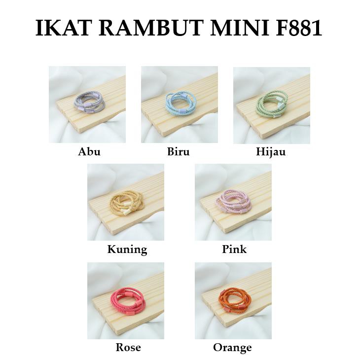 Grosir - F881 (1 PCS) Karet Rambut Mini / Ikat Rambut Fashion Warna Warni / Kuncir Rambut Fashion