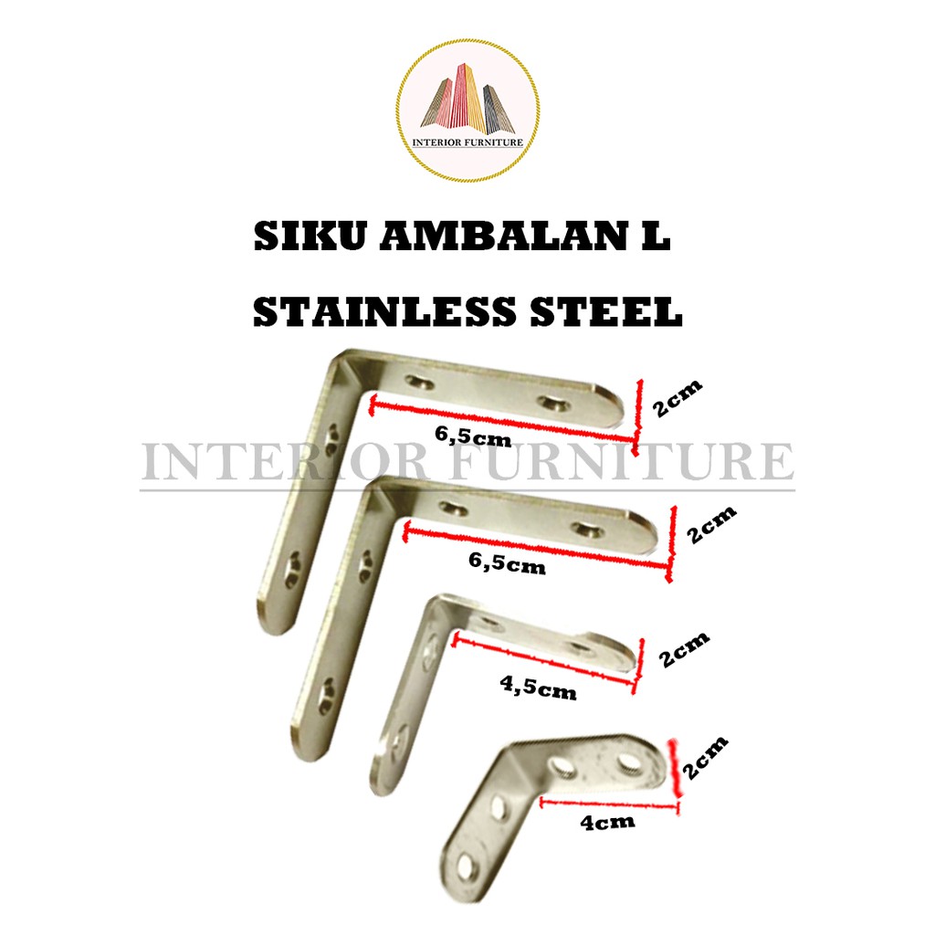 Siku Ambalan L 4 cm - 6.5 cm / Siku L Lemari Rak Verseng...