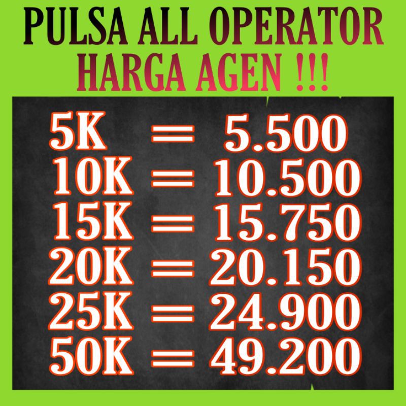 Murahh Pulsa All Operator Harga Agen Indosat,Telkomsel,Xl,Axis,Smartfren,ByU